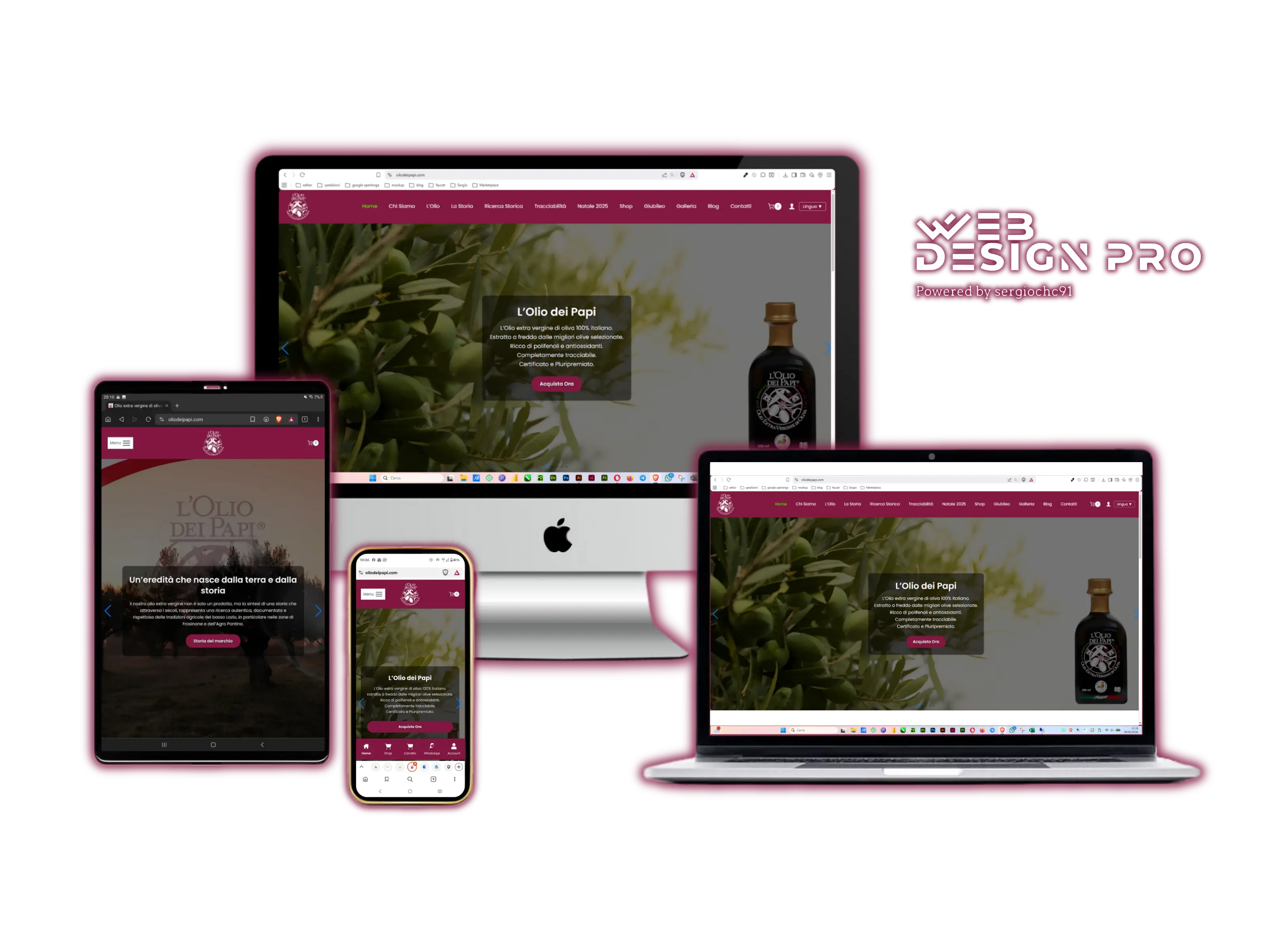 L'Olio dei Papi — e-commerce WordPress WooCommerce premium